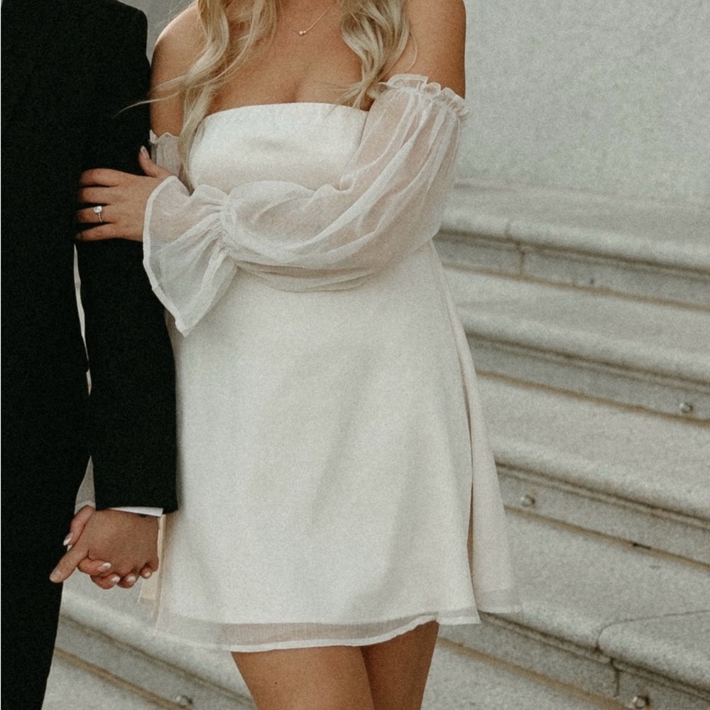 Elegant Off-Shoulder White Dress